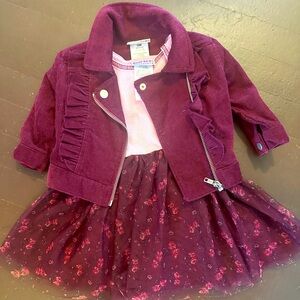 Burgundy toddler dress with matching jacket